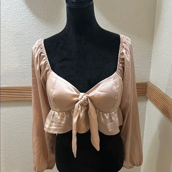 Rabbit Hole Blush Pink  XL Women's Crop Top! - Picture 3 of 5